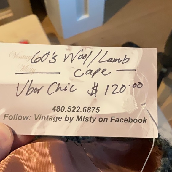 Uber Chic Vintage Wool / Lamb Cape. Heathered Grey. Fully Lined. O/S - Picture 7 of 10